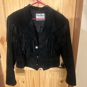Fringe leather jacket